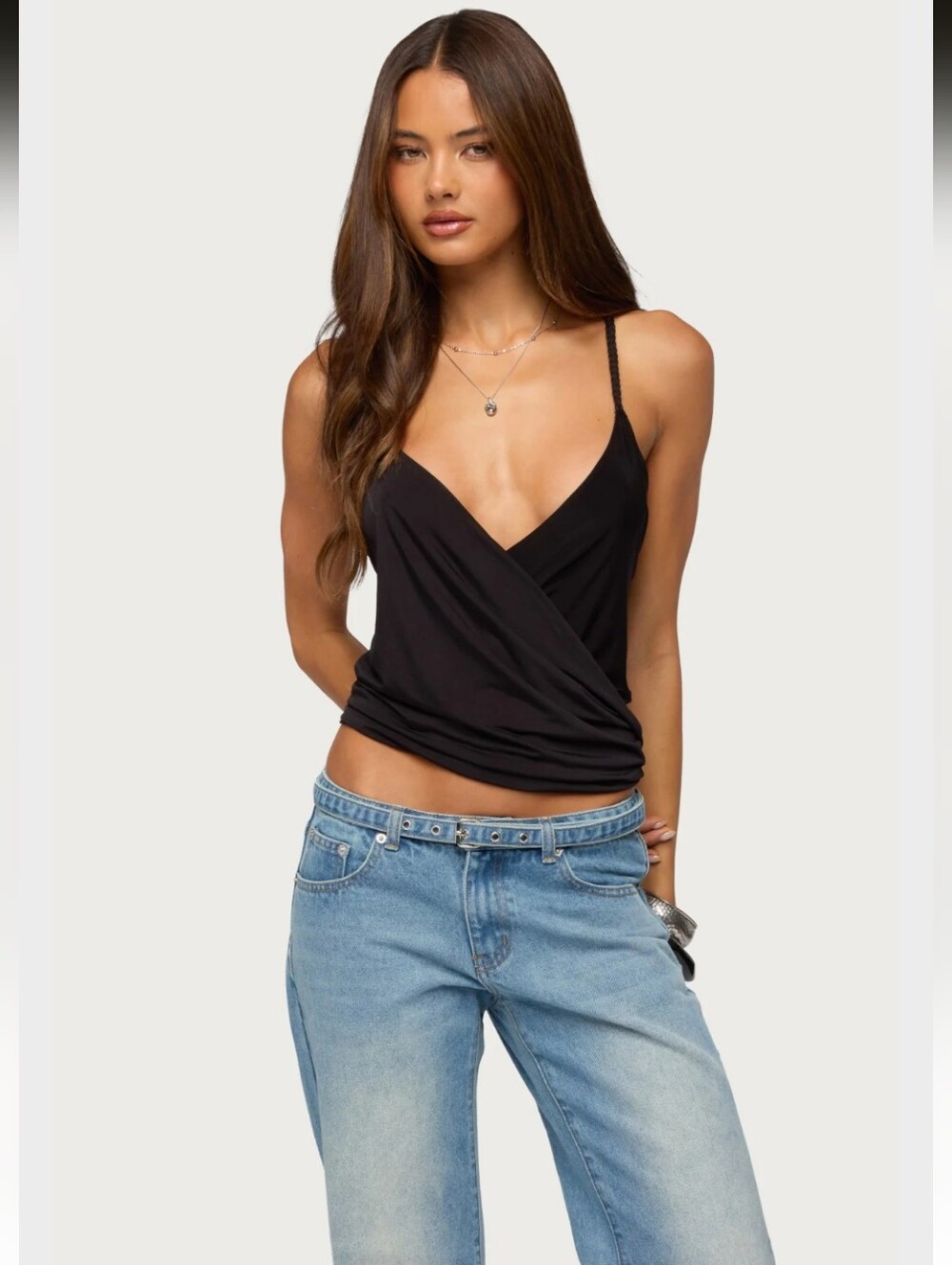 Edikted Tippie Backless Cowl Neck Top- S